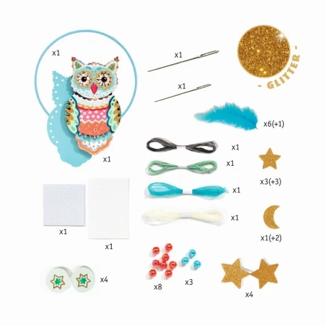 Attrape-rêves "Golden Chouette" - Djeco 4 Attrape-rêves "Golden Chouette" - Djeco – Image 2