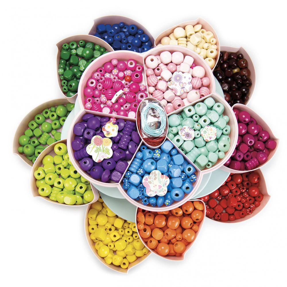 Coffret Fleur, 1000 Perles En Bois - Au Sycomore 3 Coffret Fleur, 1000 Perles En Bois - Au Sycomore