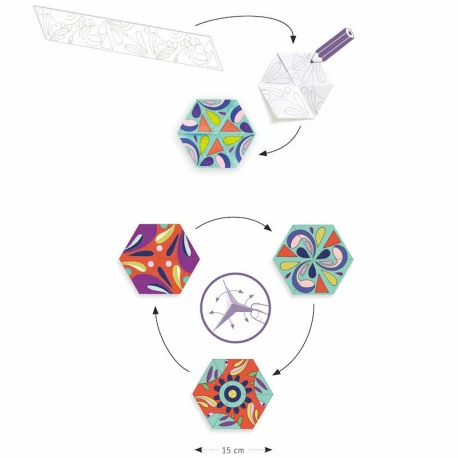 Coloriages Surprise, Mandalas Rosaces - Djeco 4 Coloriages Surprise, Mandalas Rosaces - Djeco – Image 2