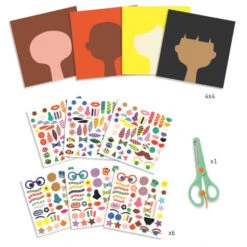 Créer Avec Des Stickers, Coiffeur - Djeco -Jouets Éducatifs Boutique creer avec des stickers coiffeur djeco 1