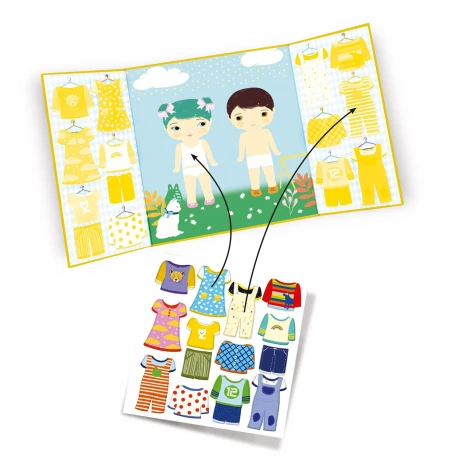 Créer Avec Des Stickers, Les Habits - Djeco 4 Créer Avec Des Stickers, Les Habits - Djeco – Image 2