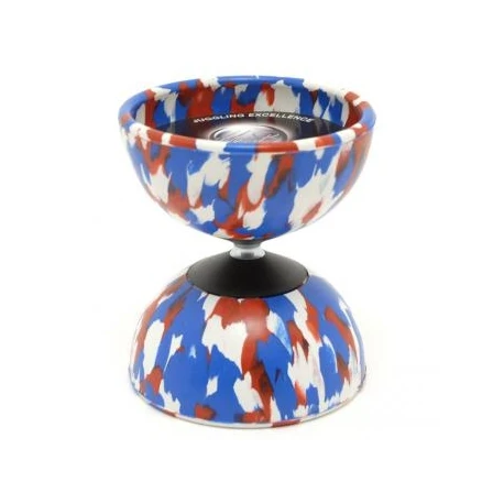 Diabolo Arlequin Médium Bleu, Rouge Et Blanc - Mister Babache 3 Diabolo Arlequin Médium Bleu, Rouge Et Blanc - Mister Babache