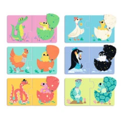 Puzzle Duo Articulo, Les Oeufs Rigolos - Djeco -Jouets Éducatifs Boutique dj8193 duo articulo oeufs 2