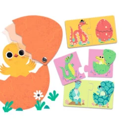 Puzzle Duo Articulo, Les Oeufs Rigolos - Djeco -Jouets Éducatifs Boutique dj8193 duo articulo oeufs 3