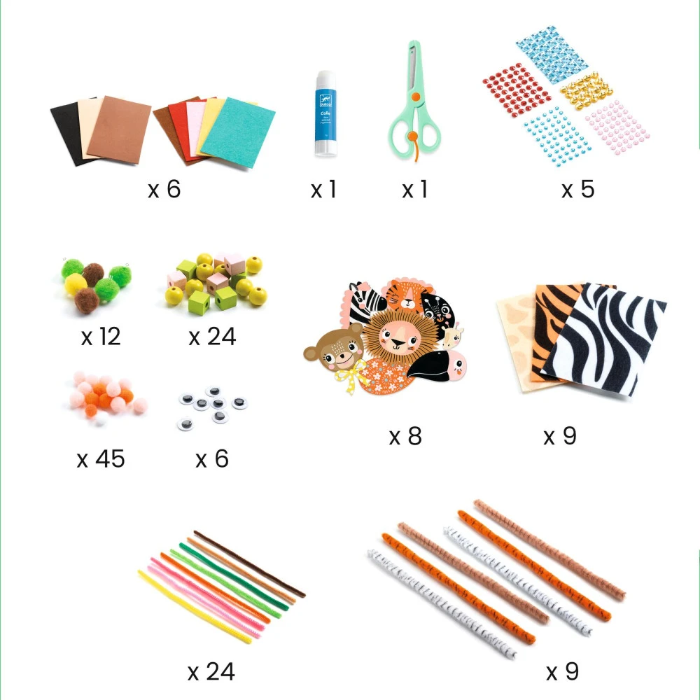 Boîte à Créer, Les Animaux De La Jungle - Djeco 3 Boîte à Créer, Les Animaux De La Jungle - Djeco