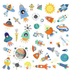 Stickers Papier, Interstellaire - Djeco -Jouets Éducatifs Boutique dj9270 stickers interstellaire djeco 2