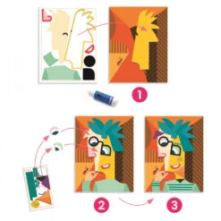 Inspired By, Têtes Au Carré De Picasso - Djeco -Jouets Éducatifs Boutique dj9377 inspired by picasso 1