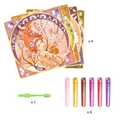 Inspired By, Divines De Mucha, Tableaux à Pailleter - Djeco -Jouets Éducatifs Boutique dj9383 divines mucha djeco 1