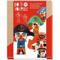 4 Ballons à Décorer Pirates Rigolos, Do It Yourself - Djeco
