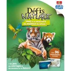 Défis Nature, Album Avec Autocollants, Les Animaux Du Monde - Bioviva -Jouets Éducatifs Boutique grn2840 1