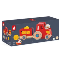 Tracteur Rouge En Bois à Tirer, La Ferme - Janod 8 Tracteur Rouge En Bois à Tirer, La Ferme - Janod -Jouets Éducatifs Boutique jan3317 2