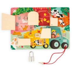 Planche à Cadenas En Bois, La Ferme - Janod -Jouets Éducatifs Boutique jan7119 2