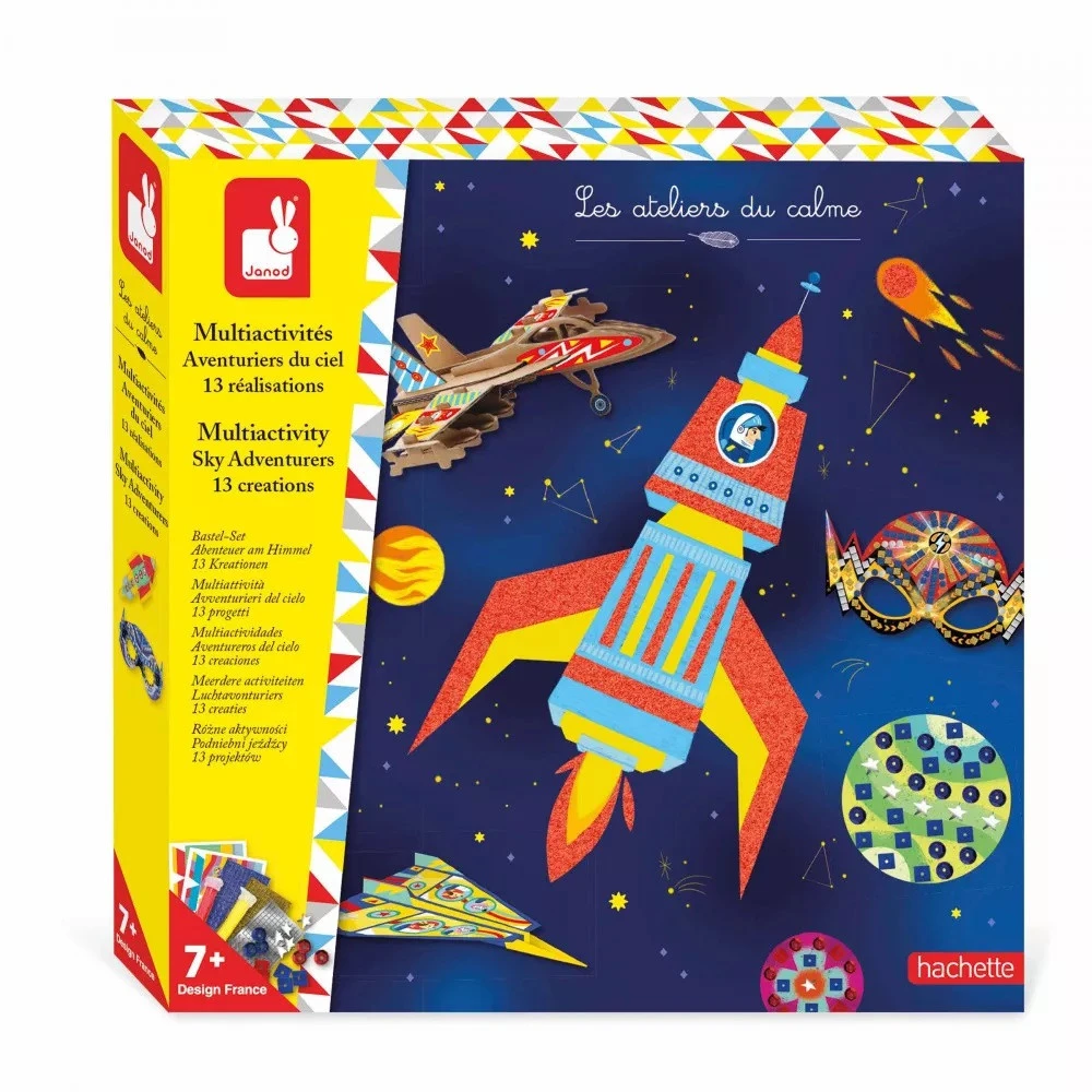 Coffret Créatif Multiactivités, Les Aventuriers Du Ciel - Janod 3 Coffret Créatif Multiactivités, Les Aventuriers Du Ciel - Janod
