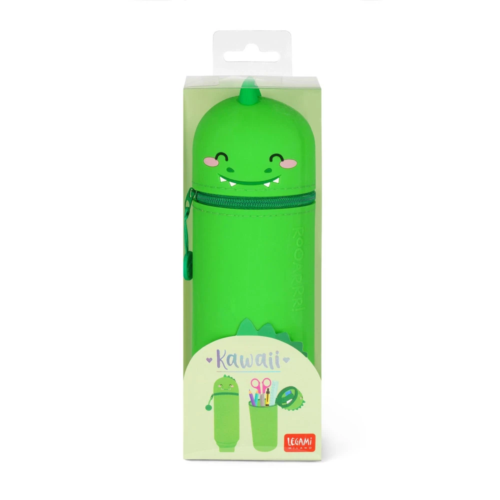 Kawaii, Trousse En Silicone Souple 2 En 1, Dinosaure - Legami 6 Kawaii, Trousse En Silicone Souple 2 En 1, Dinosaure - Legami – Image 4