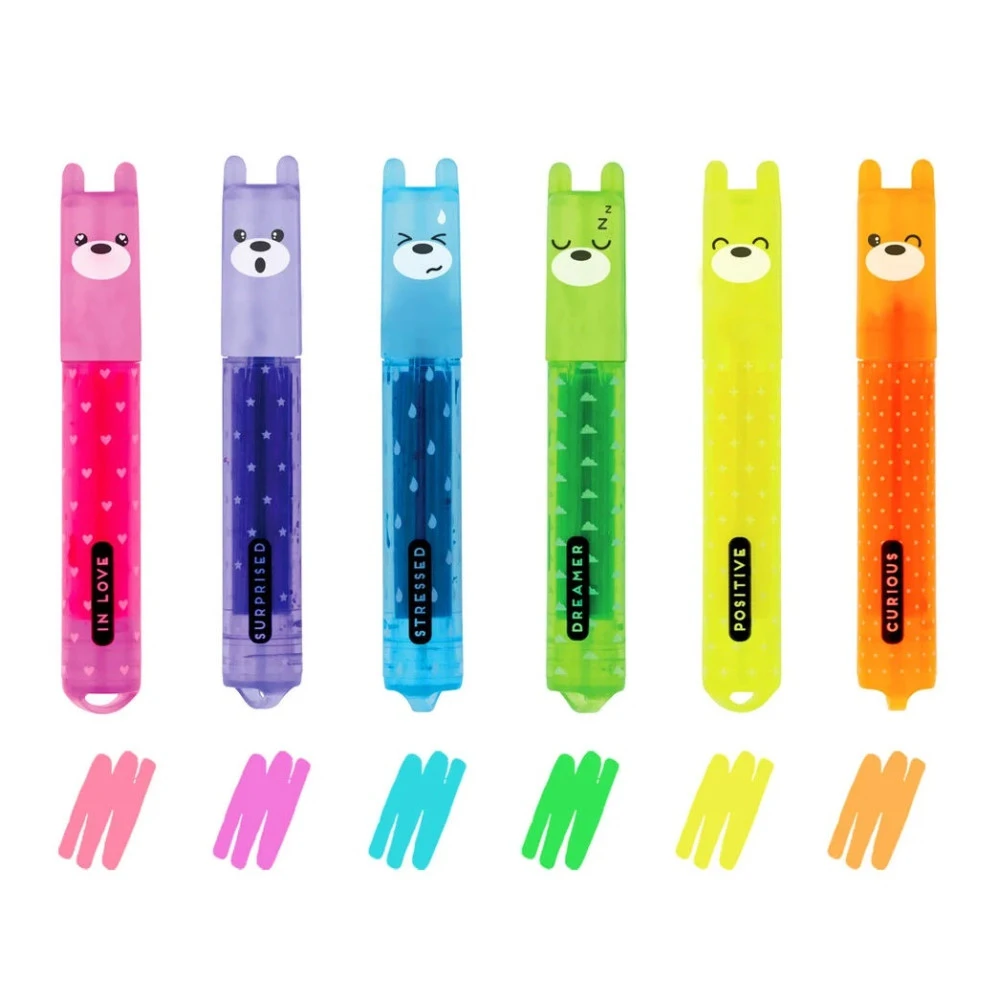 6 Mini Surligneurs, Ours Teddy's Mood - Legami 4 6 Mini Surligneurs, Ours Teddy's Mood - Legami – Image 2