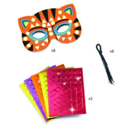 Masques Animaux De La Jungle En Mosaïques, Do It Yourself - Djeco -Jouets Éducatifs Boutique masques mosaiques animaux de la jungle djeco 2