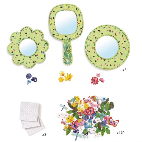 Miroirs à Décorer, Douceur Florale, Do It Yourself - Djeco 4 Miroirs à Décorer, Douceur Florale, Do It Yourself - Djeco – Image 2