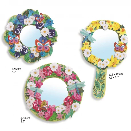 Miroirs à Décorer, Douceur Florale, Do It Yourself - Djeco 5 Miroirs à Décorer, Douceur Florale, Do It Yourself - Djeco – Image 3