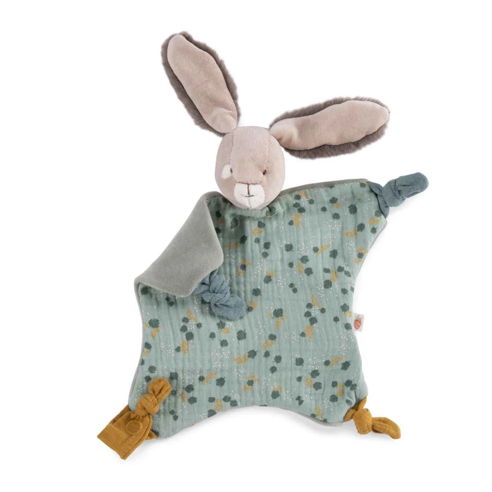 Doudou Lapin Sauge, Trois Petits Lapins - Moulin Roty 3 Doudou Lapin Sauge, Trois Petits Lapins - Moulin Roty – Image 2