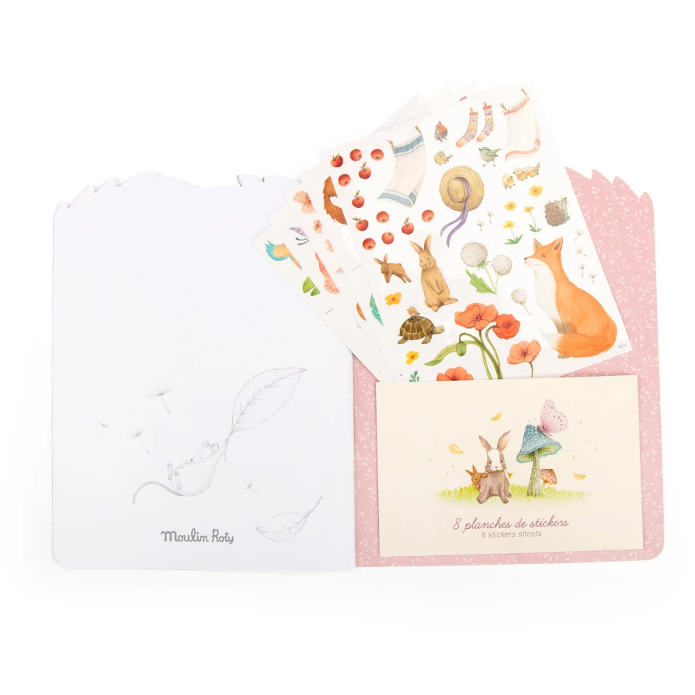 Cahier De Coloriage Avec Stickers, Les Rosalies - Moulin Roty 3 Cahier De Coloriage Avec Stickers, Les Rosalies - Moulin Roty