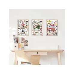 Mini-poster Avec 26 Stickers Repositionnables, Dinosaures - Poppik -Jouets Éducatifs Boutique ppimin003 3