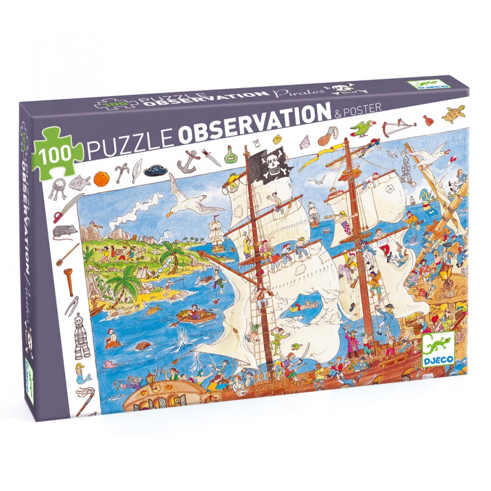 Puzzle Observation Pirates 100 Pcs - Djeco 4 Puzzle Observation Pirates 100 Pcs - Djeco – Image 2