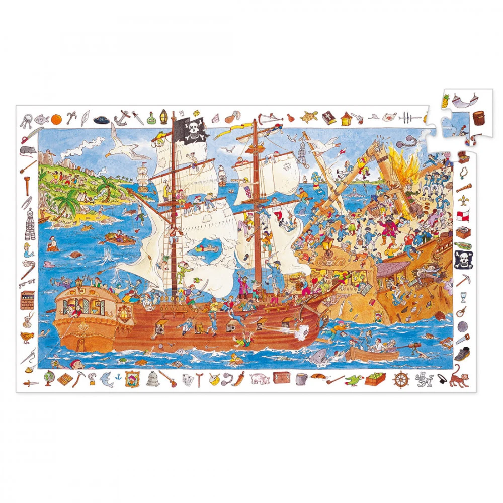 Puzzle Observation Pirates 100 Pcs - Djeco 3 Puzzle Observation Pirates 100 Pcs - Djeco
