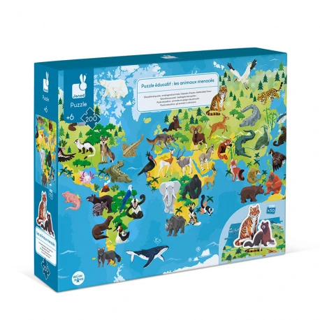 Puzzle 200 Pièces Les Animaux Menacés - Janod 3 Puzzle 200 Pièces Les Animaux Menacés - Janod