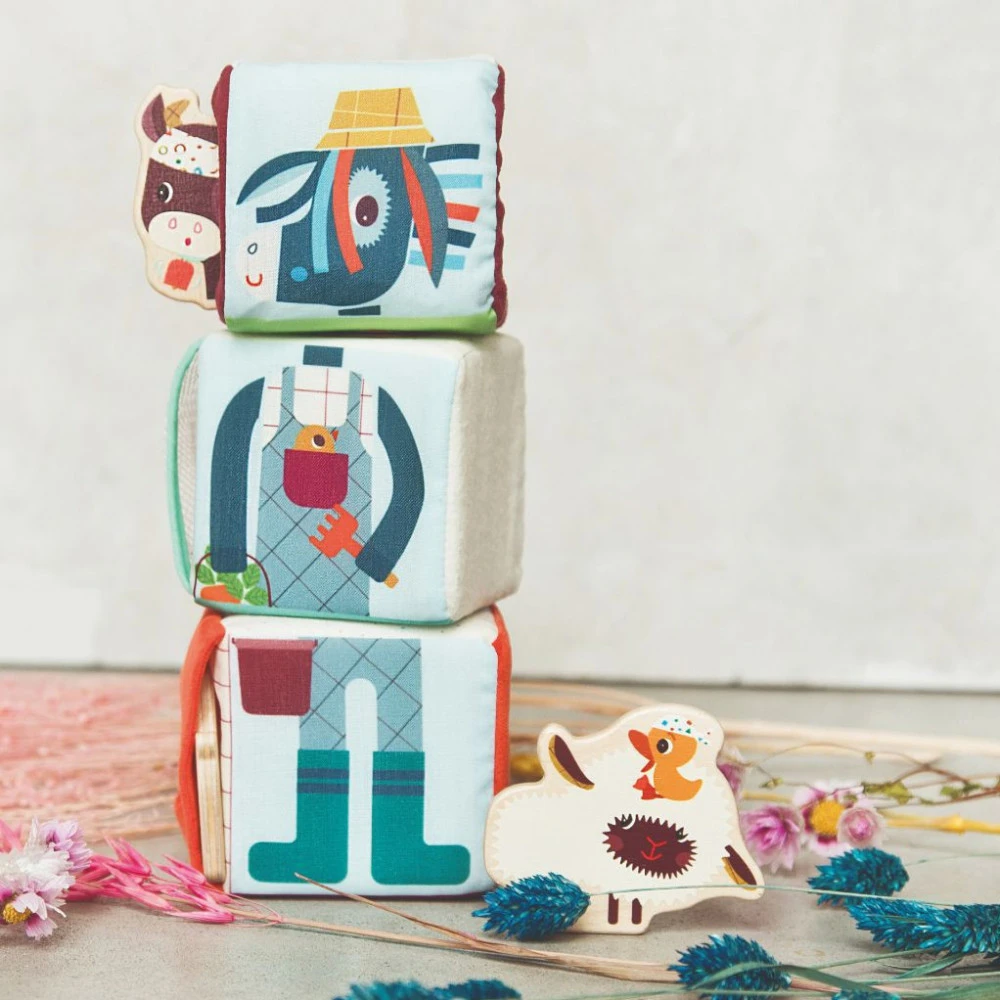 Set De Cubes Cache-cache, Ferme - Lilliputiens 4 Set De Cubes Cache-cache, Ferme - Lilliputiens – Image 2