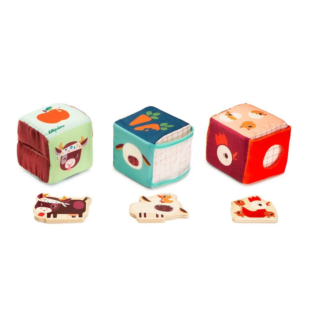 Set De Cubes Cache-cache, Ferme - Lilliputiens 5 Set De Cubes Cache-cache, Ferme - Lilliputiens – Image 3