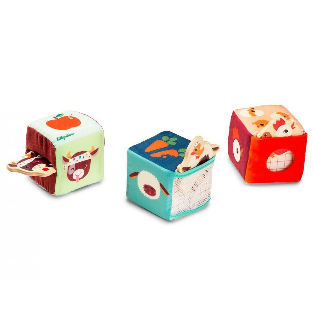 Set De Cubes Cache-cache, Ferme - Lilliputiens 3 Set De Cubes Cache-cache, Ferme - Lilliputiens