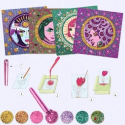 Tableaux à Pailleter Cléo Pop Et Rock - Djeco -Jouets Éducatifs Boutique tableau a pailleter cleo pop et rock djeco 1